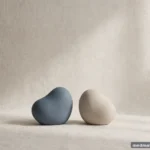 Two calm abstract shapes side by side on a neutral background, soft daylight, no text