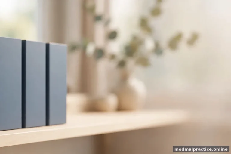 Orderly row of blank file folders on a light shelf, shallow depth of field, no legible text