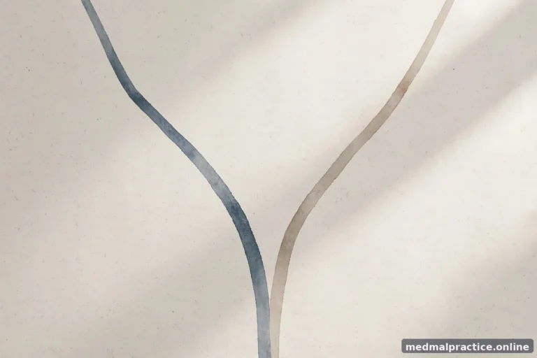 Two diverging abstract paths on blank paper in soft light, calm tones, no text