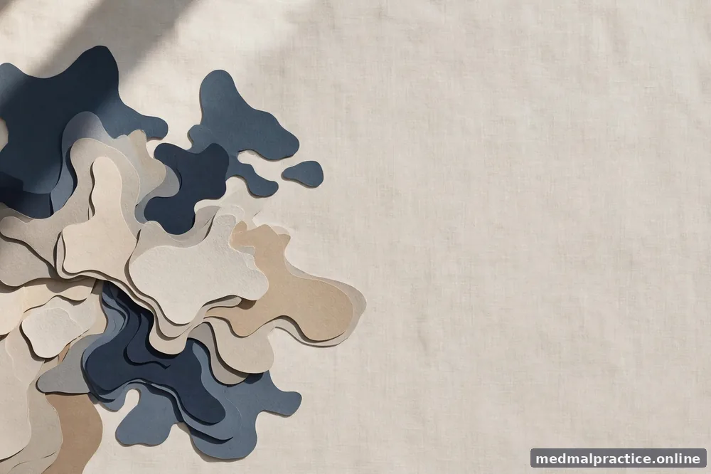 Abstract map-like shapes in muted tones suggesting variation, no labels