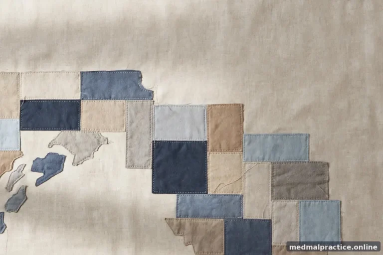 Abstract patchwork of soft muted rectangles suggesting a map, no labels or text